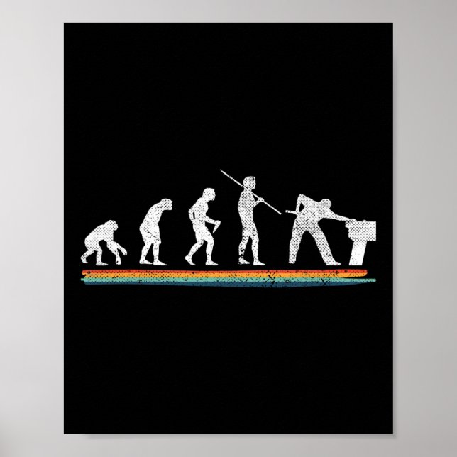 Evolution Billiards Funny Vintage  Poster (Front)