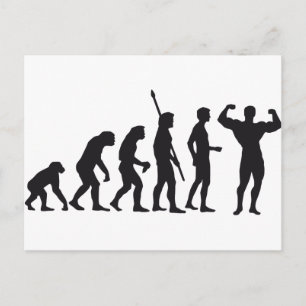 evolution bodybuilding postcard