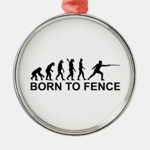 Evolution born to fence Fencing Metal Tree Decoration