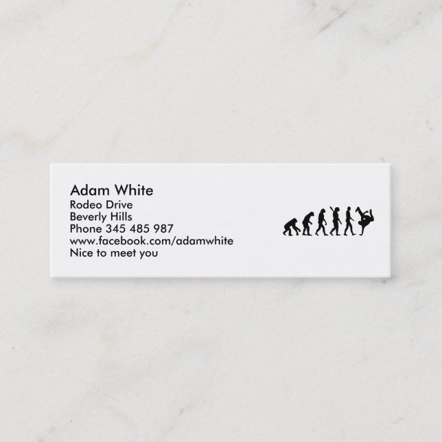 Evolution Breakdance Mini Business Card (Front)