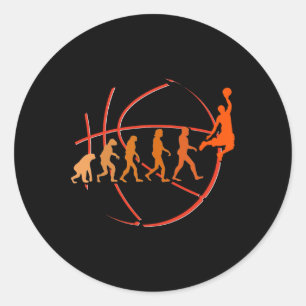 Evolution Bysketbyll Player Byll Game Hoops Classic Round Sticker
