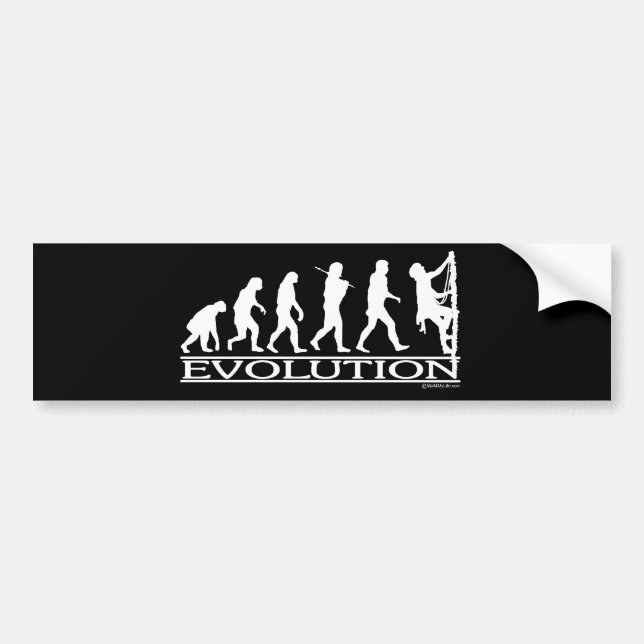 Evolution - Climbing Bumper Sticker (Front)