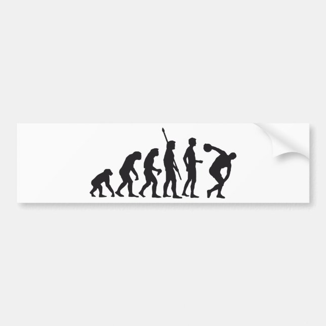 evolution discus thrower bumper sticker (Front)