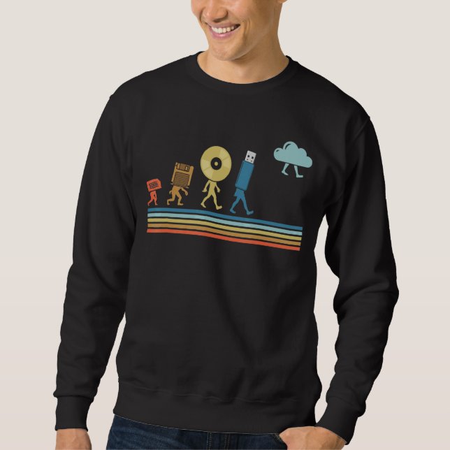 Evolution Diskette Cd Usb Cloud Software Script Ht Sweatshirt (Front)
