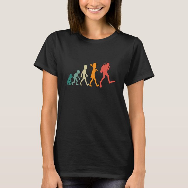 Evolution Diving Retro Scuba Diving Dive Diver T-Shirt (Front)