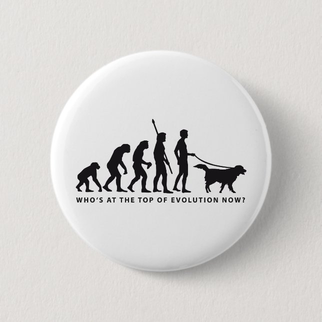 evolution dog 6 cm round badge (Front)