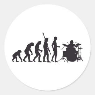 evolution drummer classic round sticker