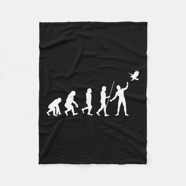Evolution Falconer Falcon Falconry Falcons Hunting Fleece Blanket (Front)