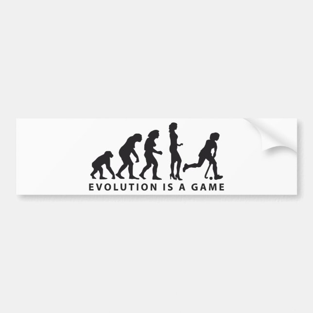 evolution female hockey bumper sticker (Front)
