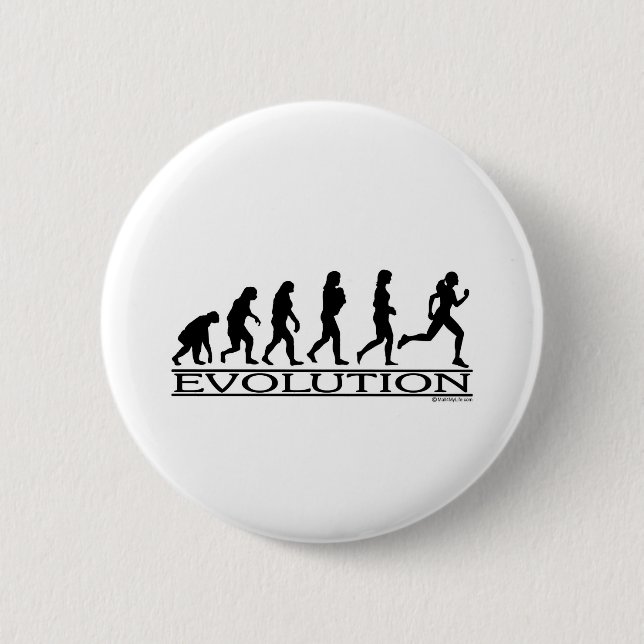 Evolution - Female Running 6 Cm Round Badge (Front)