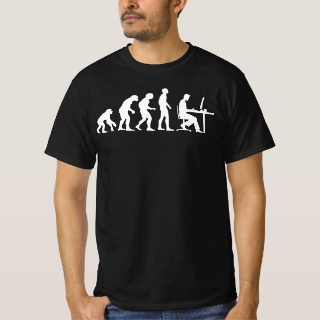 Evolution For Gaming, Gamers, Coders, Hackers T-Shirt (Front)
