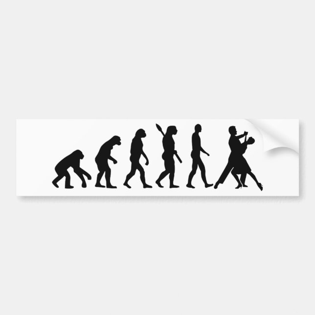 Evolution foxtrot dancing bumper sticker (Front)