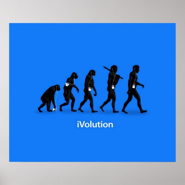Evolution from Ape to Man with iPod Poster (Front)