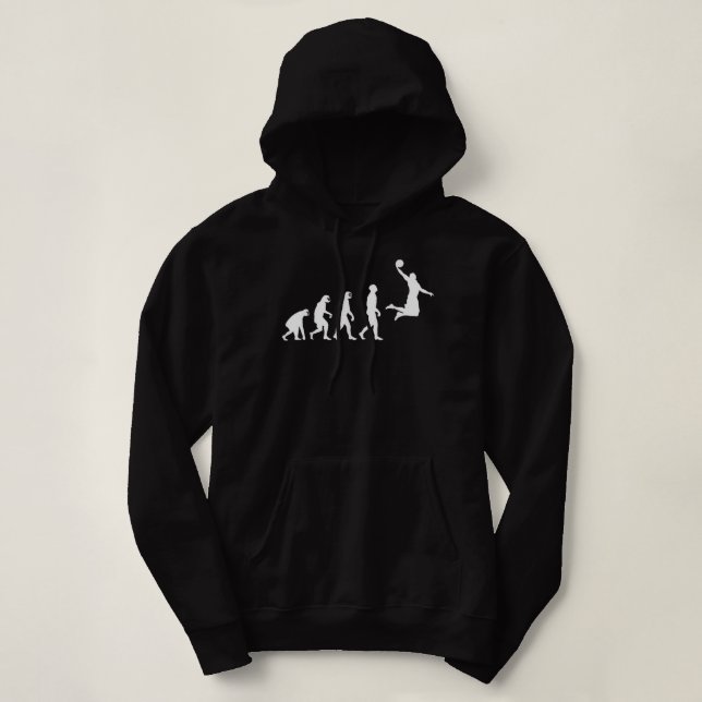 Evolution from Monkey Ape to Human Basketball Play Hoodie (Design Front)