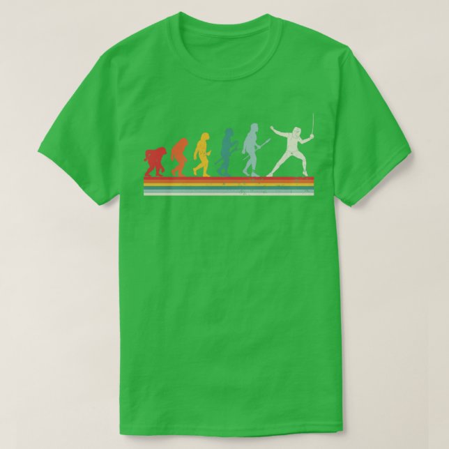 Evolution Funny Fencing Sports Humour For A Fencer T-Shirt (Design Front)