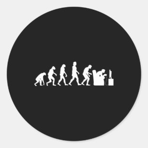 Evolution Funny Retro Video Game Gamer Nerd Gift 1 Classic Round Sticker