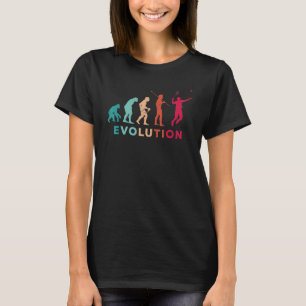 Evolution Graphic Badminton Player Shuttlecock Spo T-Shirt