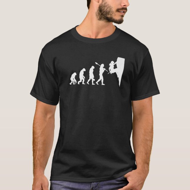 Evolution Graphic Climbing Climber Bouldering Boul T-Shirt (Front)