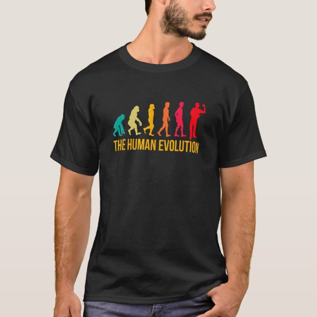 Evolution Graphic Dart Player Darts Dartboard Bull T-Shirt (Front)