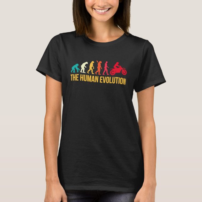 Evolution Graphic Dirt Biker Motorcycle Enduro Mot T-Shirt (Front)