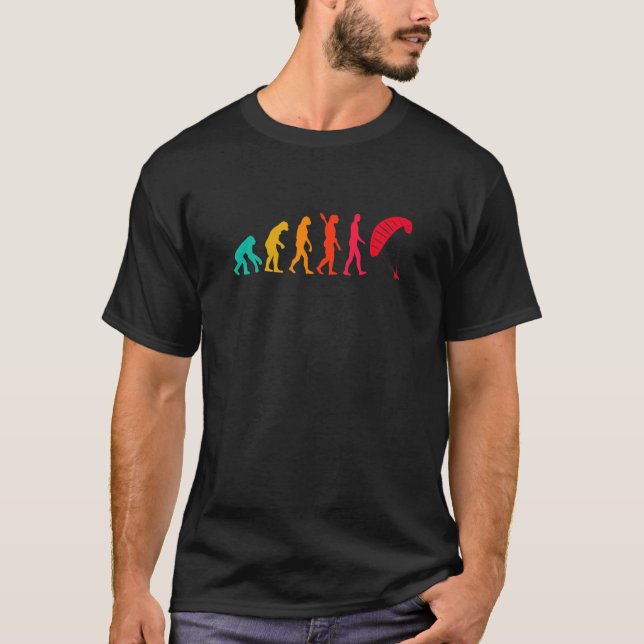Evolution Graphic Paragliding Paraglider Skydiver  T-Shirt (Front)