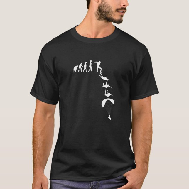 Evolution Graphic Paragliding Paraglider Skydiver  T-Shirt (Front)