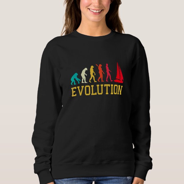Evolution Graphic Sailboat Captain Sailing Sea Boa Sweatshirt (Front)