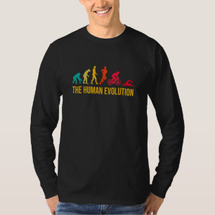 Evolution Graphic Triathlon Running Swimming Bikin T-Shirt