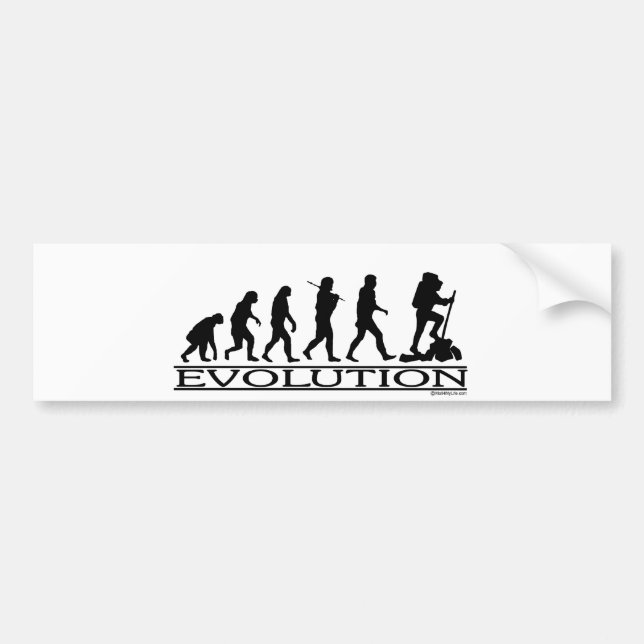 Evolution - Hiking Bumper Sticker (Front)