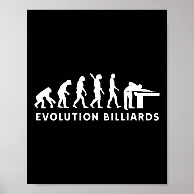 Evolution Human Billiards Gentleman Playing Billia Poster (Front)