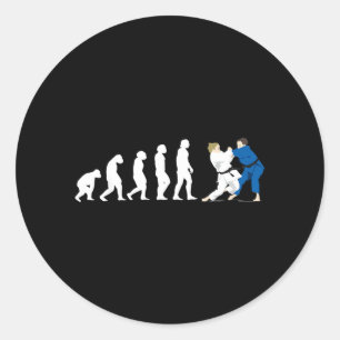 Evolution Judo Judoka Taekwondo Karate Aikido Classic Round Sticker