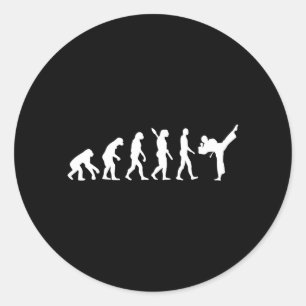 Evolution karate classic round sticker