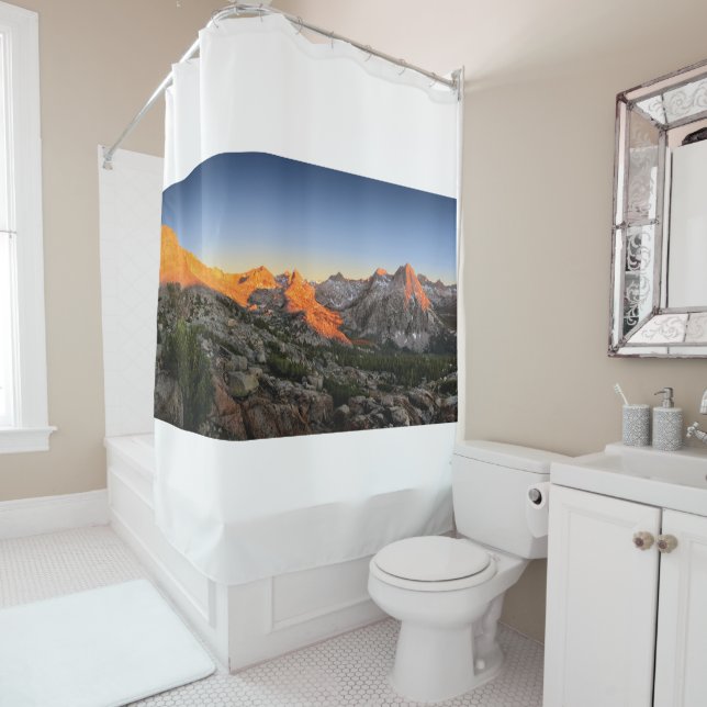 Evolution Lake / Valley Sunset - Sierra Shower Curtain (In Situ)