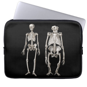 Evolution Man and Ape Skeletons Laptop Sleeve