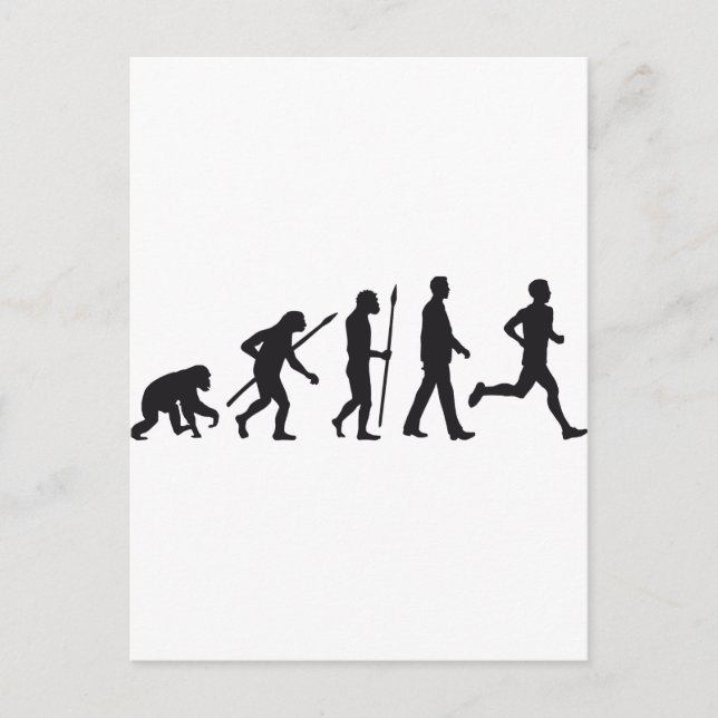 Evolution marathon runner postcard (Front)