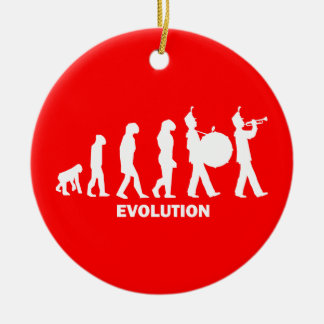evolution marching band ceramic tree decoration