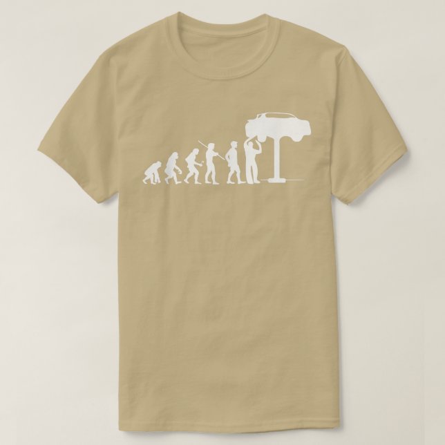 Evolution Mechanic Funny  Automotive Technician Gi T-Shirt (Design Front)