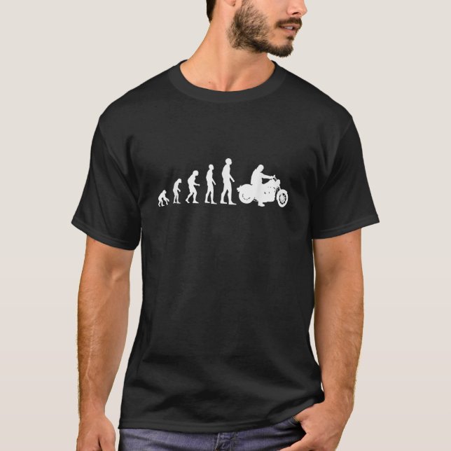 Evolution Motorcycle Men Funny Biker Gift Idea  T-Shirt (Front)