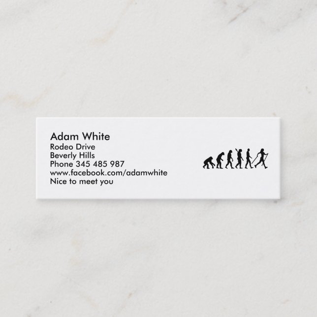 Evolution Nordic Walking Mini Business Card (Front)