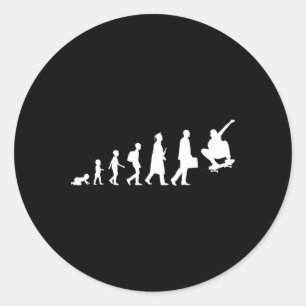 Evolution Of A Skateboarder Skater Skateboarding F Classic Round Sticker