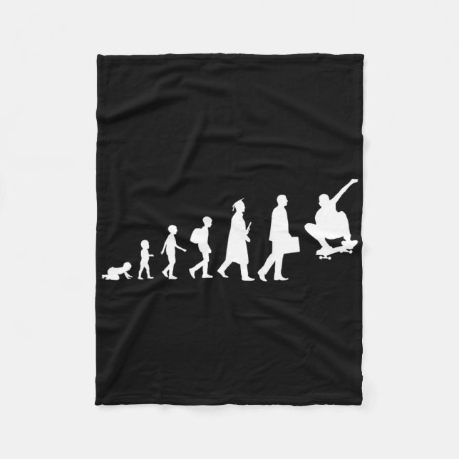 Evolution Of A Skateboarder Skater Skateboarding F Fleece Blanket (Front)