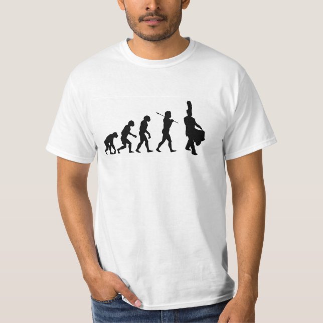 Evolution of a Snare Drummer (basic white) T-Shirt (Front)