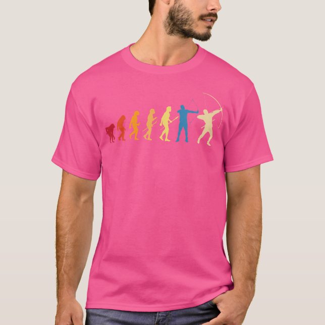 Evolution Of Archery Archer Bow Hunting Lover Bowm T-Shirt (Front)