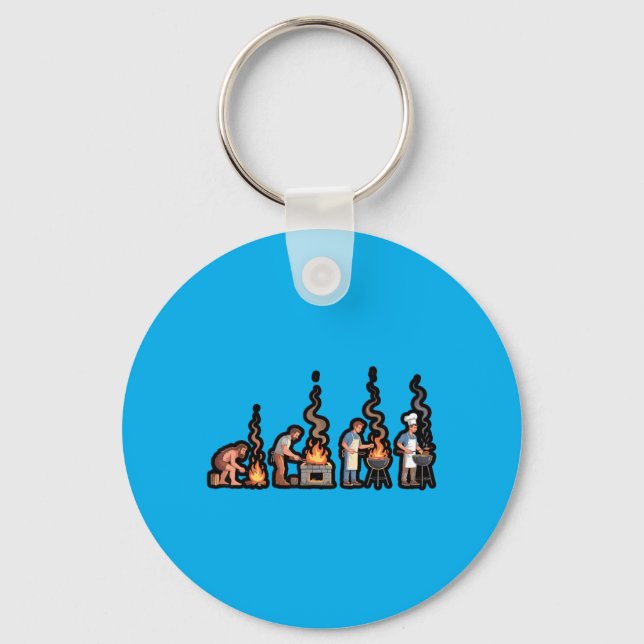 Evolution Of Bbq Grillmaster Design Key Ring (Front)