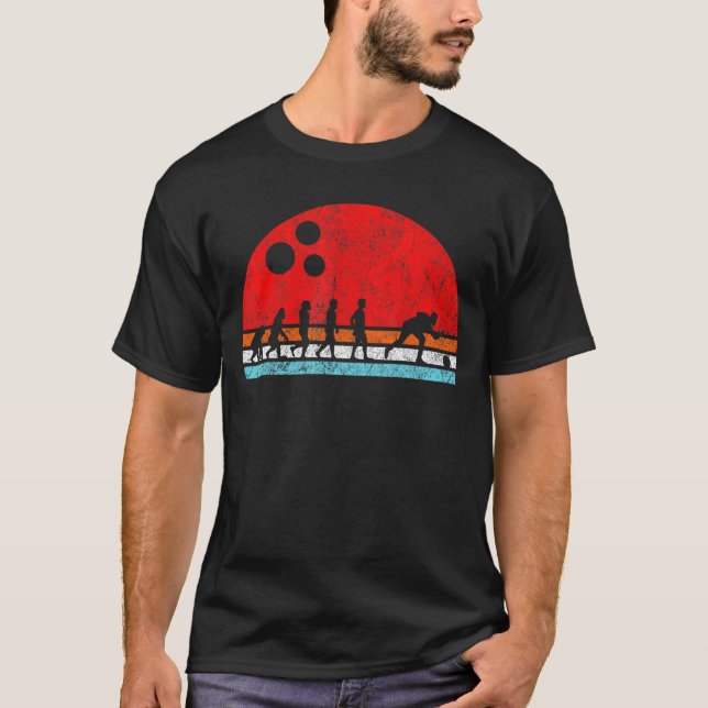Evolution Of Bowling Strike Bowling Alley Pins Thr T-Shirt (Front)