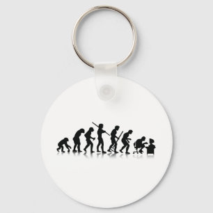 Evolution of Computer Addicts Key Ring