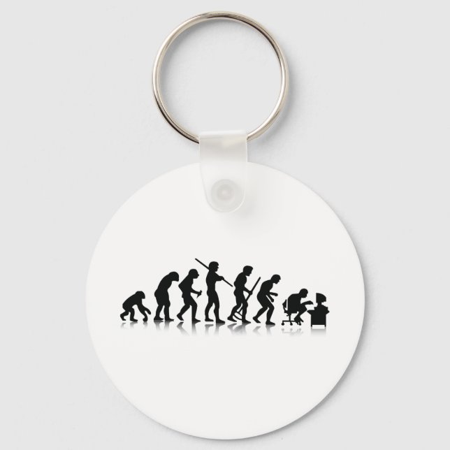 Evolution of Computer Addicts Key Ring (Front)
