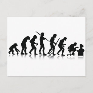 Evolution of Computer Addicts Postcard