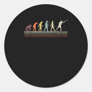 Evolution Of Cornhole Player Vintage Bean Bag Toss Classic Round Sticker