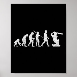 Evolution Of Cricket T Shirt Funny Clic World Gift Poster